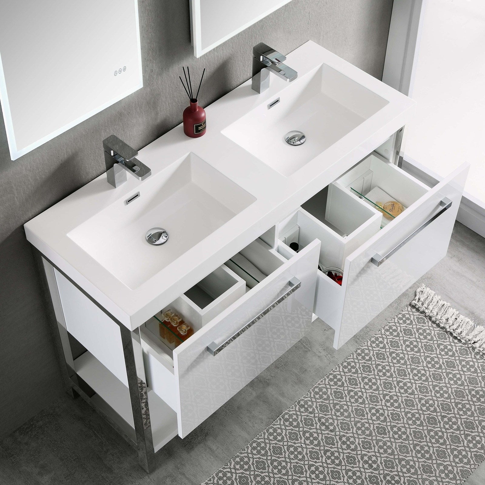 Blossom Riga 48 Inch Bathroom Vanity – Double Sinks - V8022 48 01D - Backyard Provider