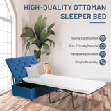 Costway Folding Ottoman Sleeper Bed with Mattress New - JV10120BL