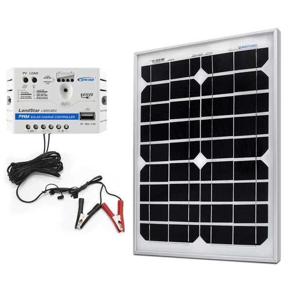 ACOPower 20W 12V Solar Charger Kit, 5A Charge Controller - 20W+PWM5AwSAE