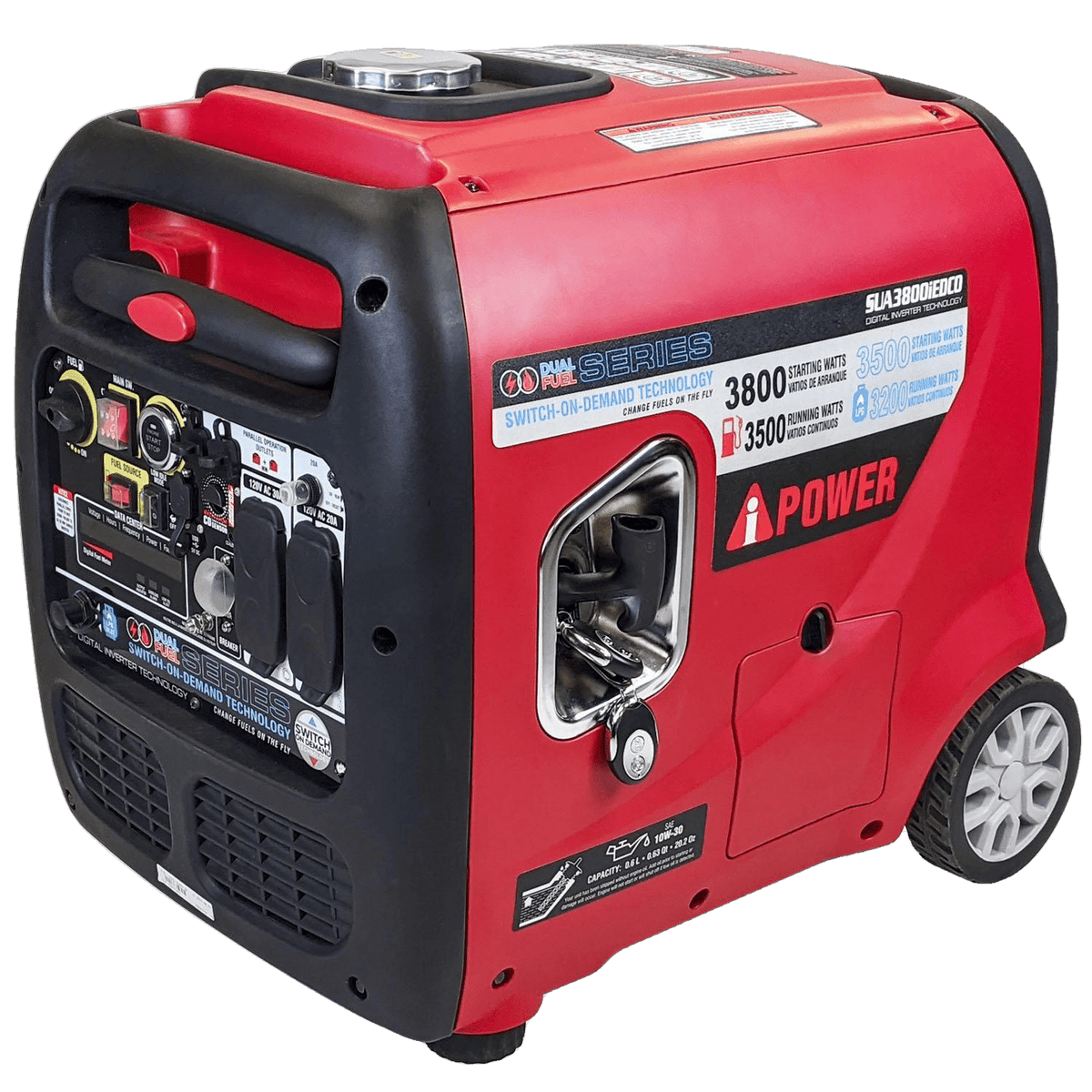 A-iPower SUA3800IED 3500W/3800W Dual Fuel Remote Start Inverter Generator New