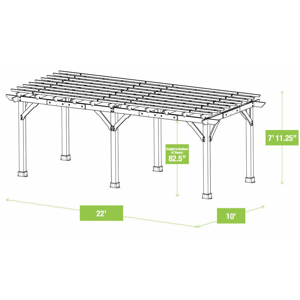 Yardistry 10 x 22 Meridian Pergola YM11932COM