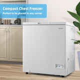 Costway Compact Chest Freezer 5 Cu.ft with Removable Storage Basket New - FP10002US-WH