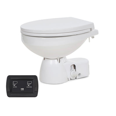 Jabsco Quiet Flush E2 Raw Water Toilet Regular Bowl - 12V Soft Close Lid - 38245-4192RSP