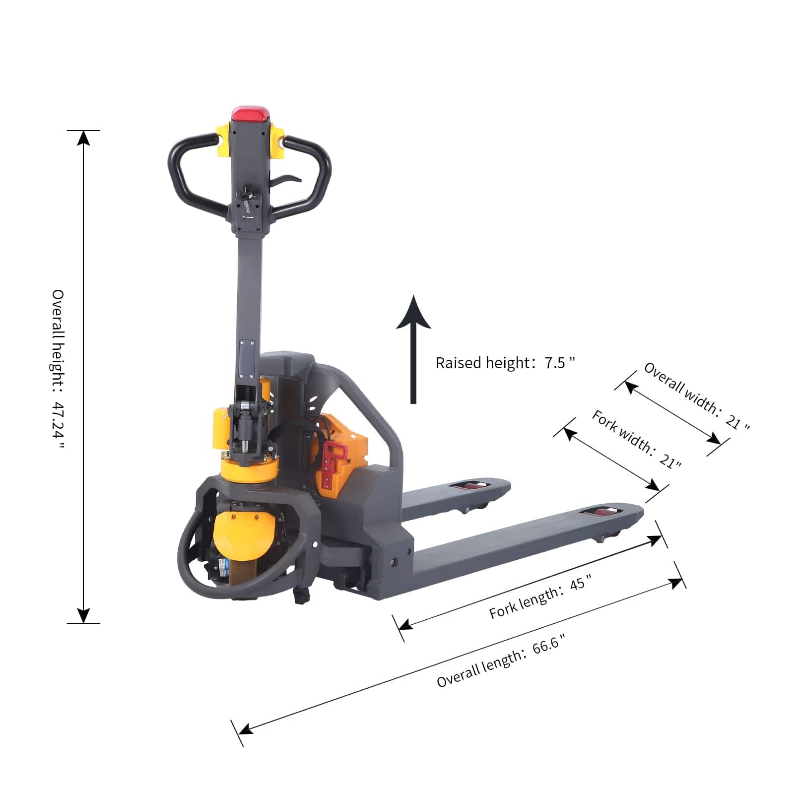 Apollolift Battery Powered Pallet Truck 3300Lbs Cap. 45" x21" - A-1019 - Backyard Provider