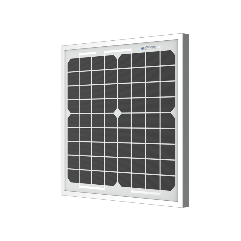 ACOPOWER 10W Mono Solar Panel for 12V Battery Charging RV Boat, Off Grid - HY010-12M