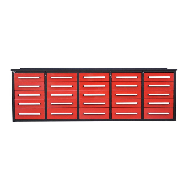 Chery Industrial 10' Workbench with Storage Drawers 25 Drawers