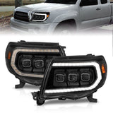 Anzo Full Led Projector Head Lights Black with Initiation Feature and Sequential Turn Signal - 111581