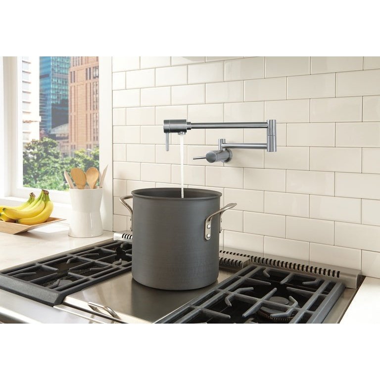 Delta Wall Mount Contemporary Pot Filler in Arctic Stainless - 1165LF-AR