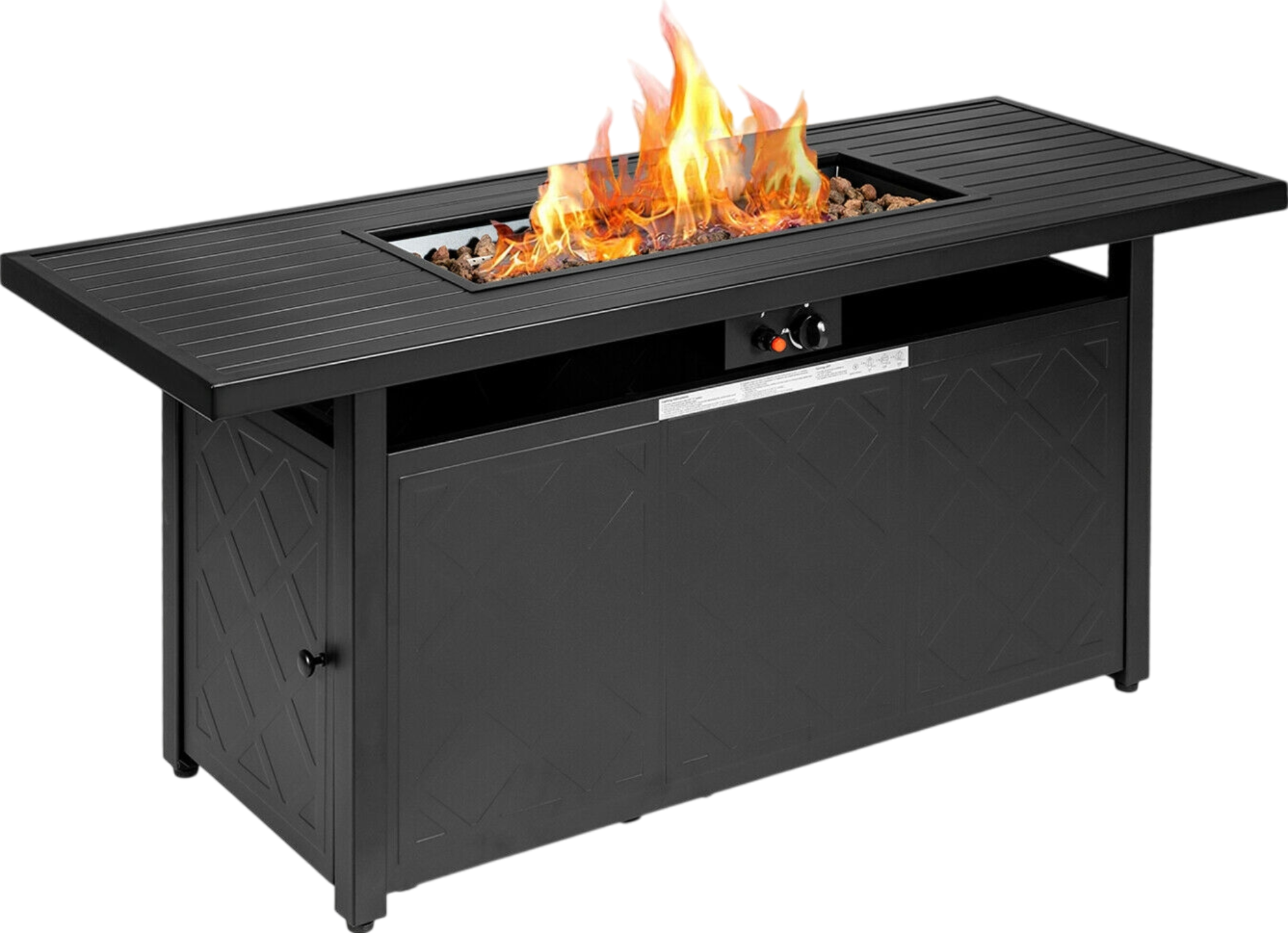 Costway Fire Pit Table with Lid 57" 50,000 BTU Propane Gas New - NP10210US-BK