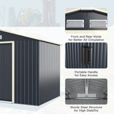 Costway Metal Storage Shed 9' x 6' with Sliding Double Lockable Doors New - GT3732GR+