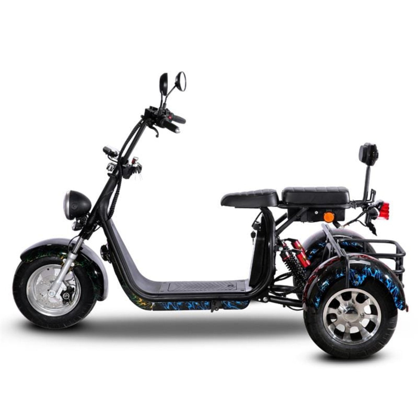 SoverSky T7.1 60V 2000W Fat Tire Electric Trike Scooter - SOV-T71-20AH-RED