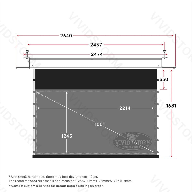 VIVIDSTORM PHANTOM Recessed In-Ceiling Motorized Tension UST ALR Projector Screen