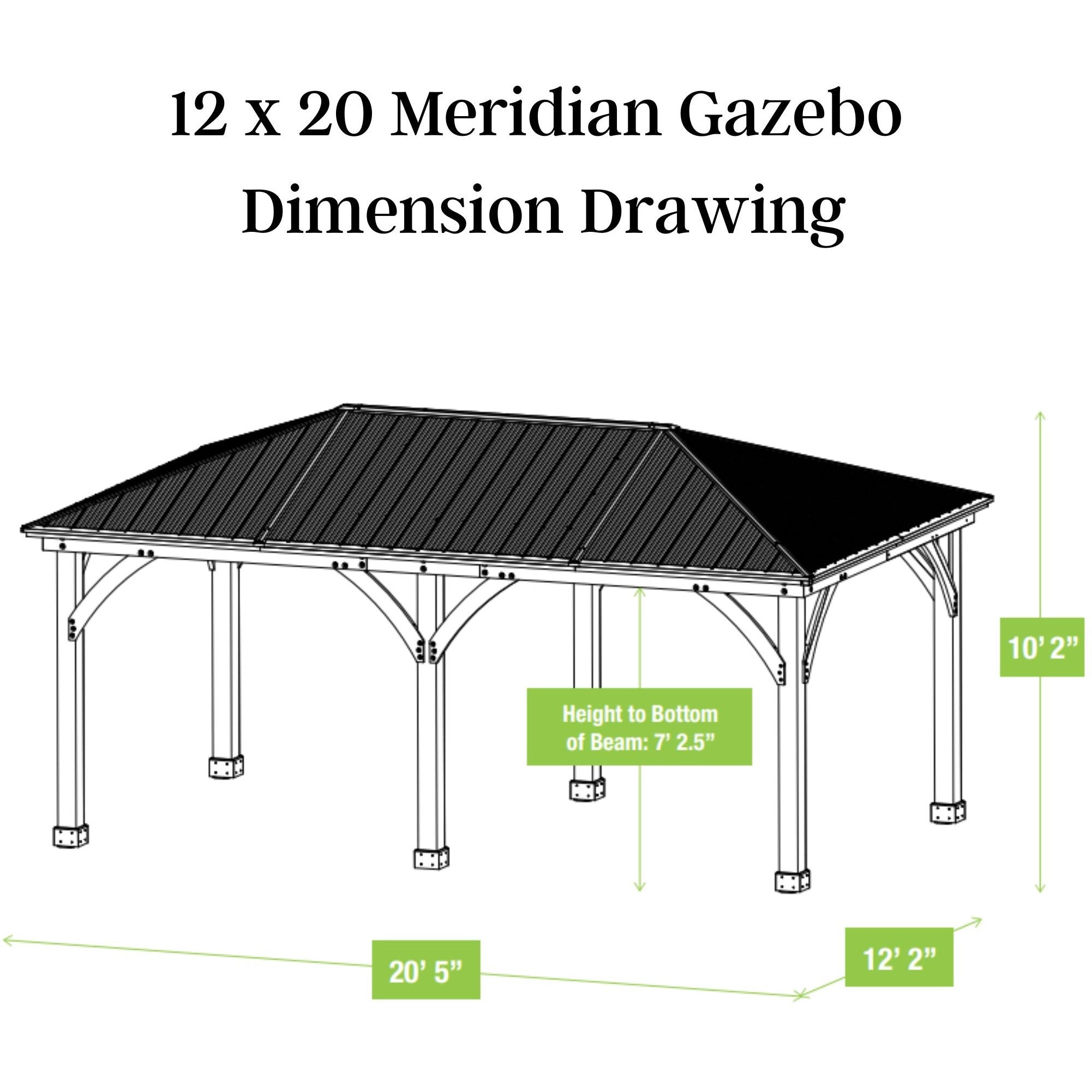 Yardistry 12 x 20 Meridian Gazebo YM11775COM