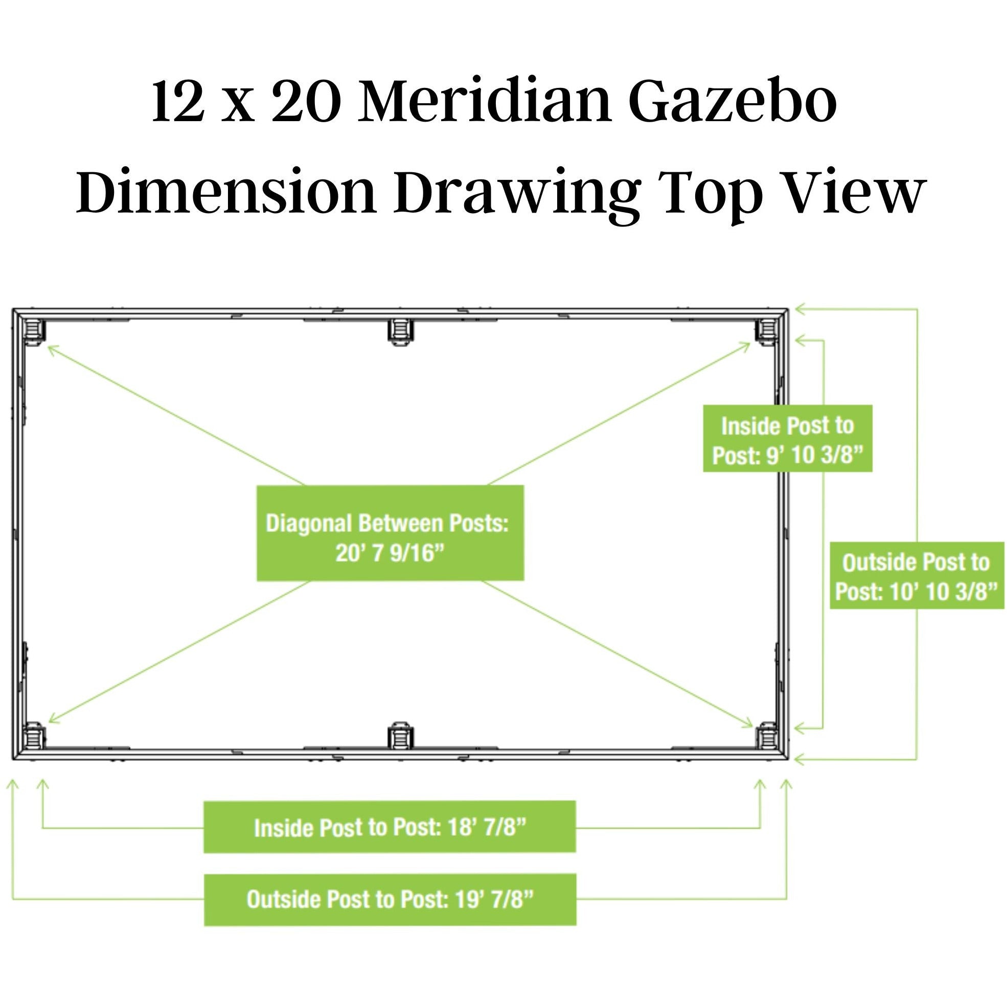 Yardistry 12 x 20 Meridian Gazebo YM11775COM