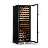 Newair - 27” 160-Bottle Dual-Zone Built-in/Freestanding Stainless Steel Wine Fridge AWR-1600DB - w/ Smooth Rolling Shelves