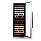 Newair - 27” 160-Bottle Dual-Zone Built-in/Freestanding Stainless Steel Wine Fridge AWR-1600DB - w/ Smooth Rolling Shelves