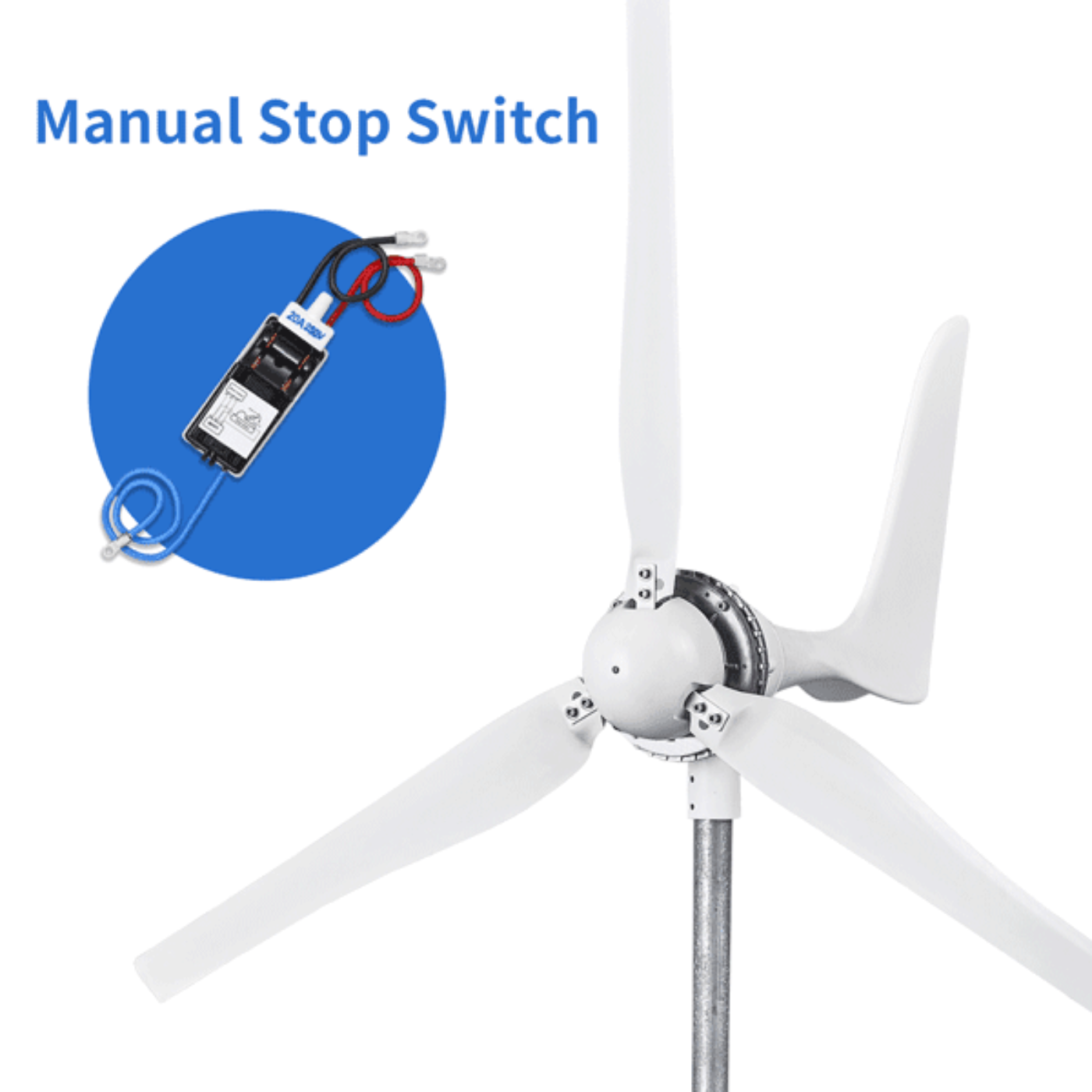 Automaxx Windmill 1500W Wind Turbine Generator Kit Bundle Set - 1500WWTGKBS24VS