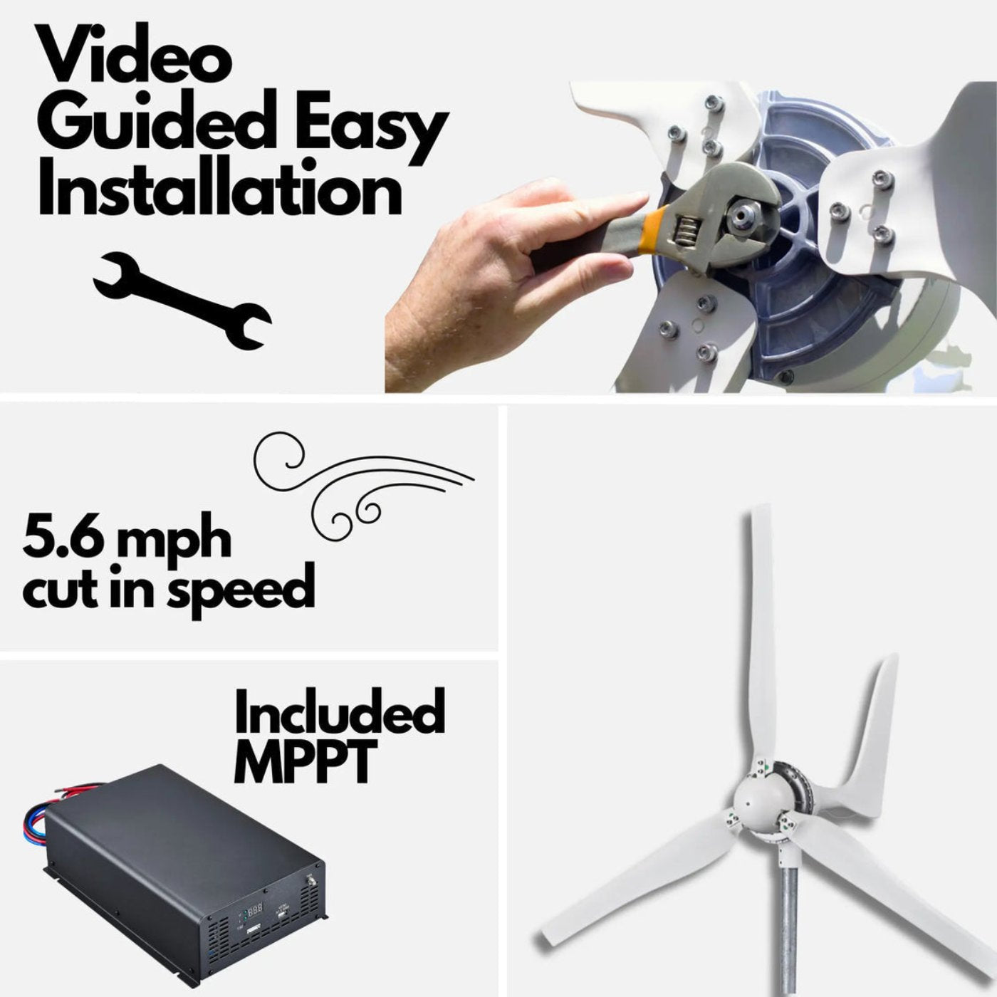 Automaxx Windmill 1500W Wind Turbine Generator Kit - DA1500A9DE