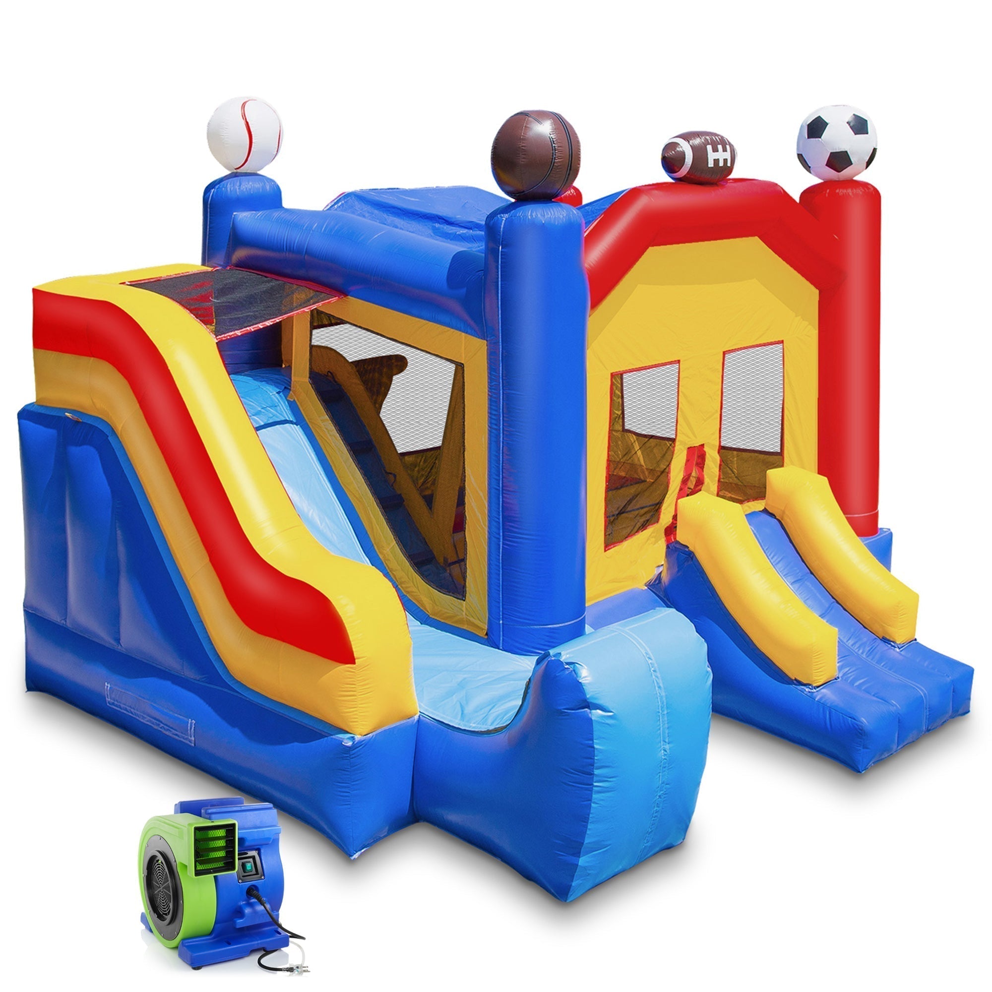 Commercial Sports Inflatable Bounce House w/ Slide & Blower by Cloud 9 - Backyard Provider