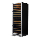 Newair - 27” 160-Bottle Dual-Zone Built-in/Freestanding Stainless Steel Wine Fridge AWR-1600DB - w/ Smooth Rolling Shelves