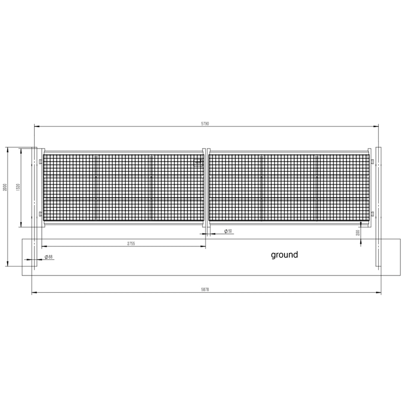 Chery Industrial 18 Ft Farm Metal Grid Iron Gate IF000053