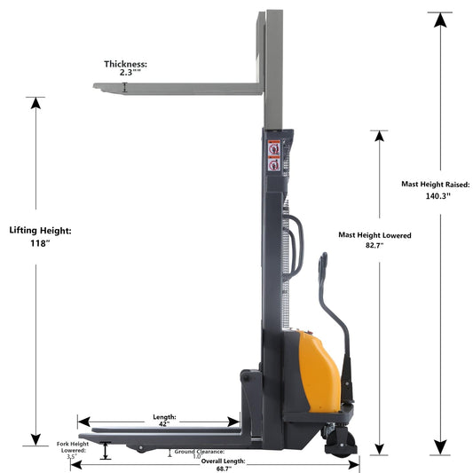 Apollolift Power Lift Fixed Stacker  3300lbs 118"Lifting - Backyard Provider