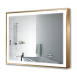 Krugg 48" X 36" Gold Soho LED Bathroom Mirror SOHO4836G - Backyard Provider