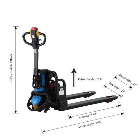 Apollolift  3300lbs Fully Electric Walkie Powered Pallet Jack with Lithium Battery Free Shipping - Backyard Provider