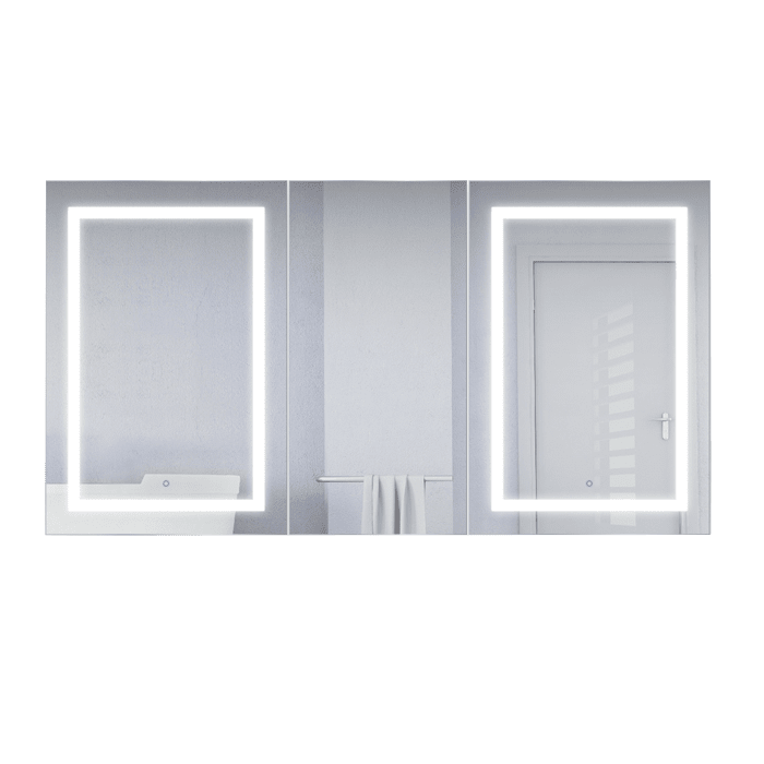 Krugg  Double LED Medicine Cabinet 66"X 36"  with Dimmer & Defogger - Svange 6636DLLR - Backyard Provider