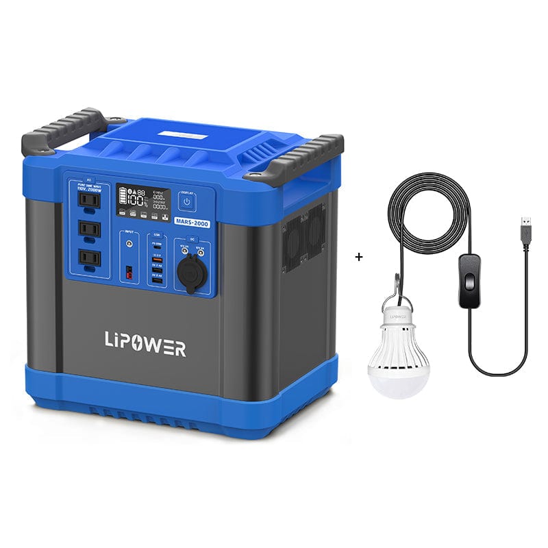 LIPOWER Portable Power Station 2000W LiFePO4 Battery MARS-2000