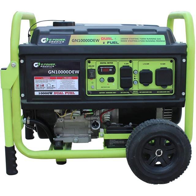 Green-Power 10000/7500-Watt Dual Fuel Gas and Propane Generator - GN10000DEW