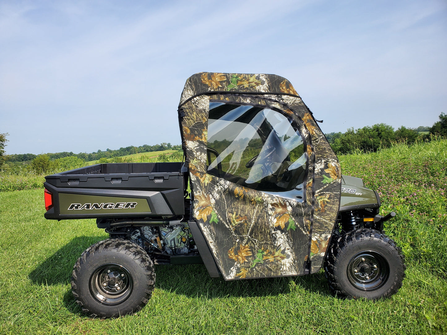 3 Star UTV Polaris Ranger Full-Size 570 3-Passenger - Full Cab Enclosure for Hard Windshield - POLF57-FCF-BLK