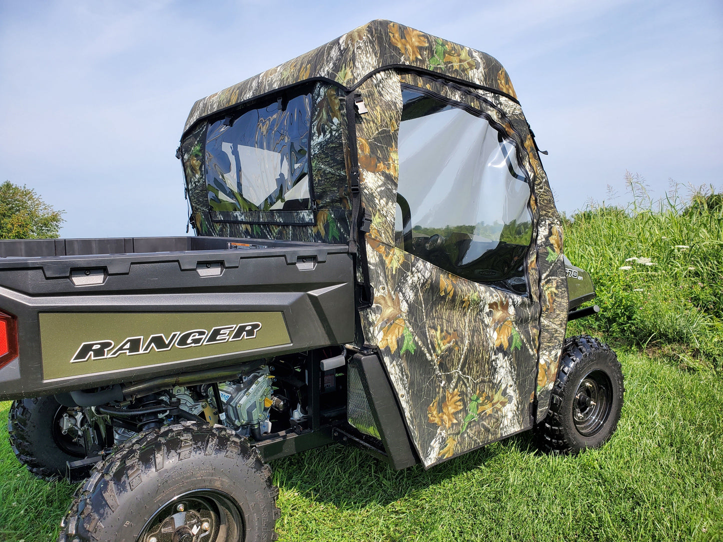 3 Star UTV Polaris Ranger Full-Size 570 3-Passenger - Full Cab Enclosure for Hard Windshield - POLF57-FCF-BLK