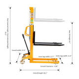 Apollolift Manual Hydraulic Stacker Pallet Stacker Adjustable Forks 2200lbs Cap. 63" Lift Height A-3003 - Backyard Provider