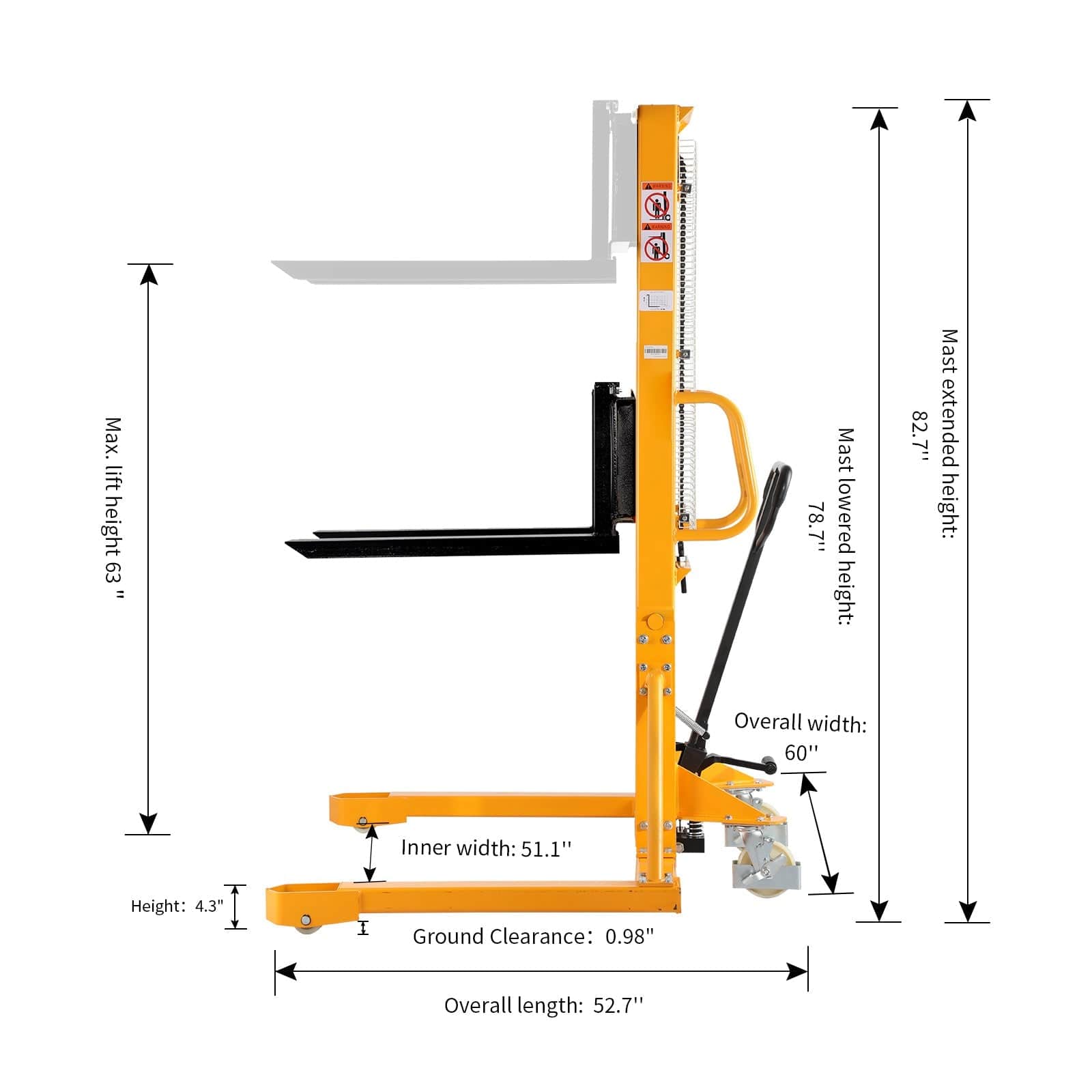 Apollolift Straddle Legs 1100lbs Cap.  63" Lift Height - Backyard Provider