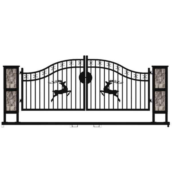 Chery Industrial 20ft Wrought Steel Garden Driveway Gate with Post