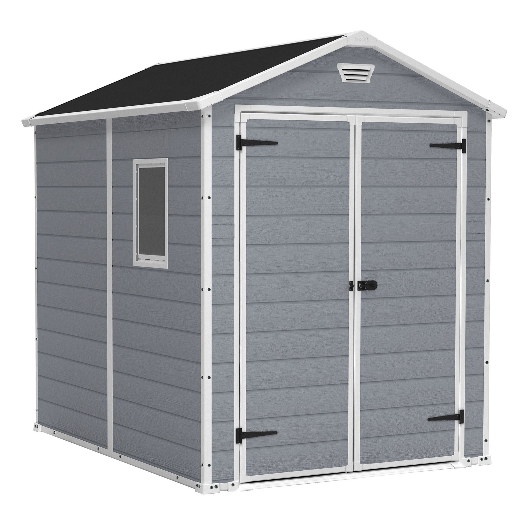 Keter 213413 Manor 6 X 8 Foot Resin All Weather Outdoor Tool Storage Shed, Grey - 207164