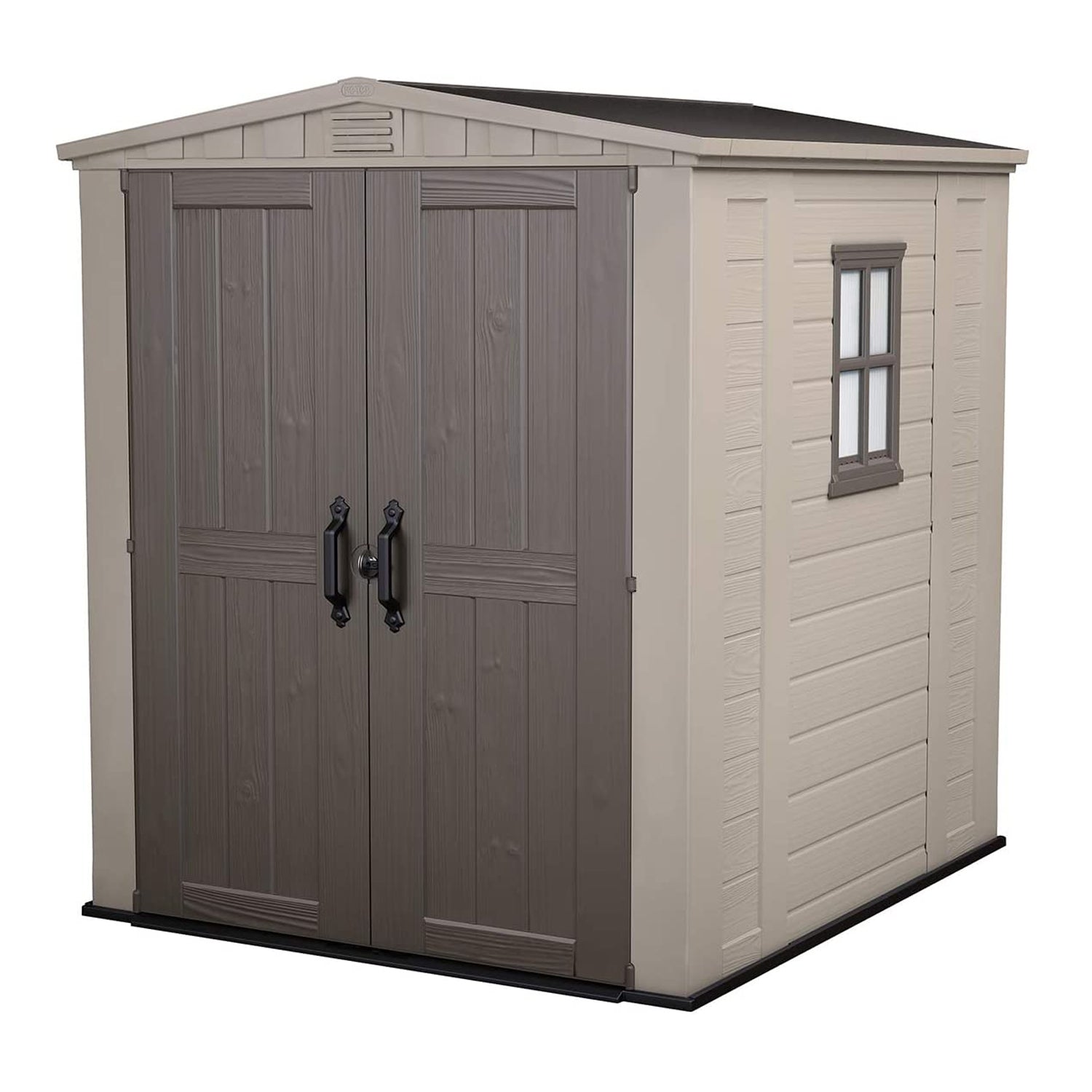 Keter 213562 Factor 6 x 6 All Weather Resistant Outdoor Storage Shed, Beige - 219806