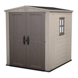 Keter 213562 Factor 6 x 6 All Weather Resistant Outdoor Storage Shed, Beige - 219806