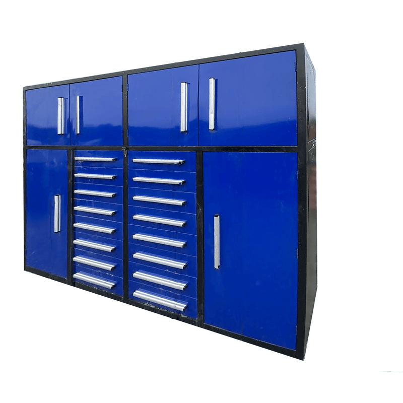 Chery Industrial 7' Garage Storage Cabinets 16 Drawers