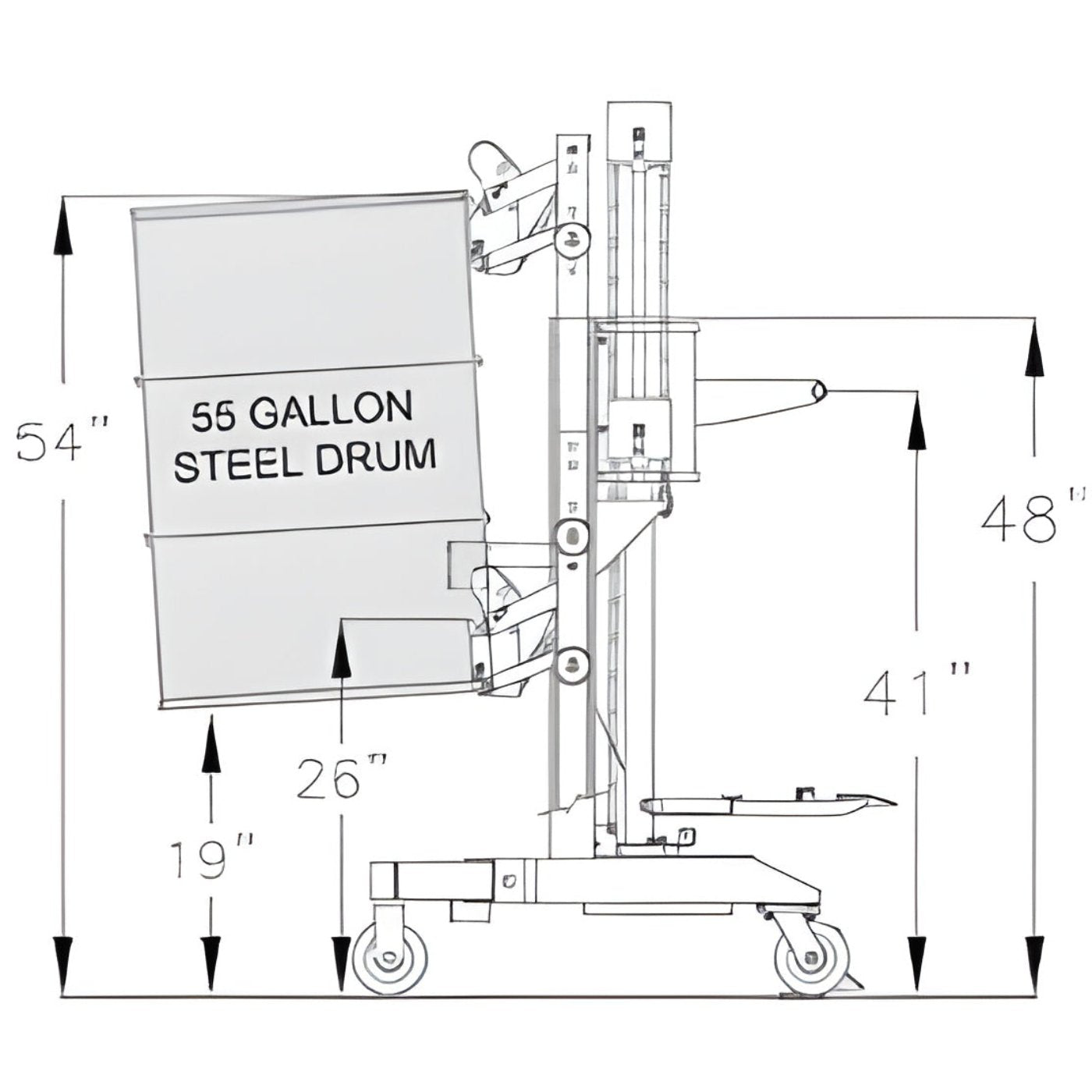 Wesco Industrial Products DM-1100 650 lb. / 1,100 lb. Ergonomic Hydraulic Drum Handler with Gator Grip Clamp 240150