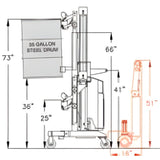 Wesco Industrial Products DM-1100-PLD 650 lb. / 1,100 lb. Ergonomic Power Lift / Drive Drum Handler with Gator Grip Clamp 240157