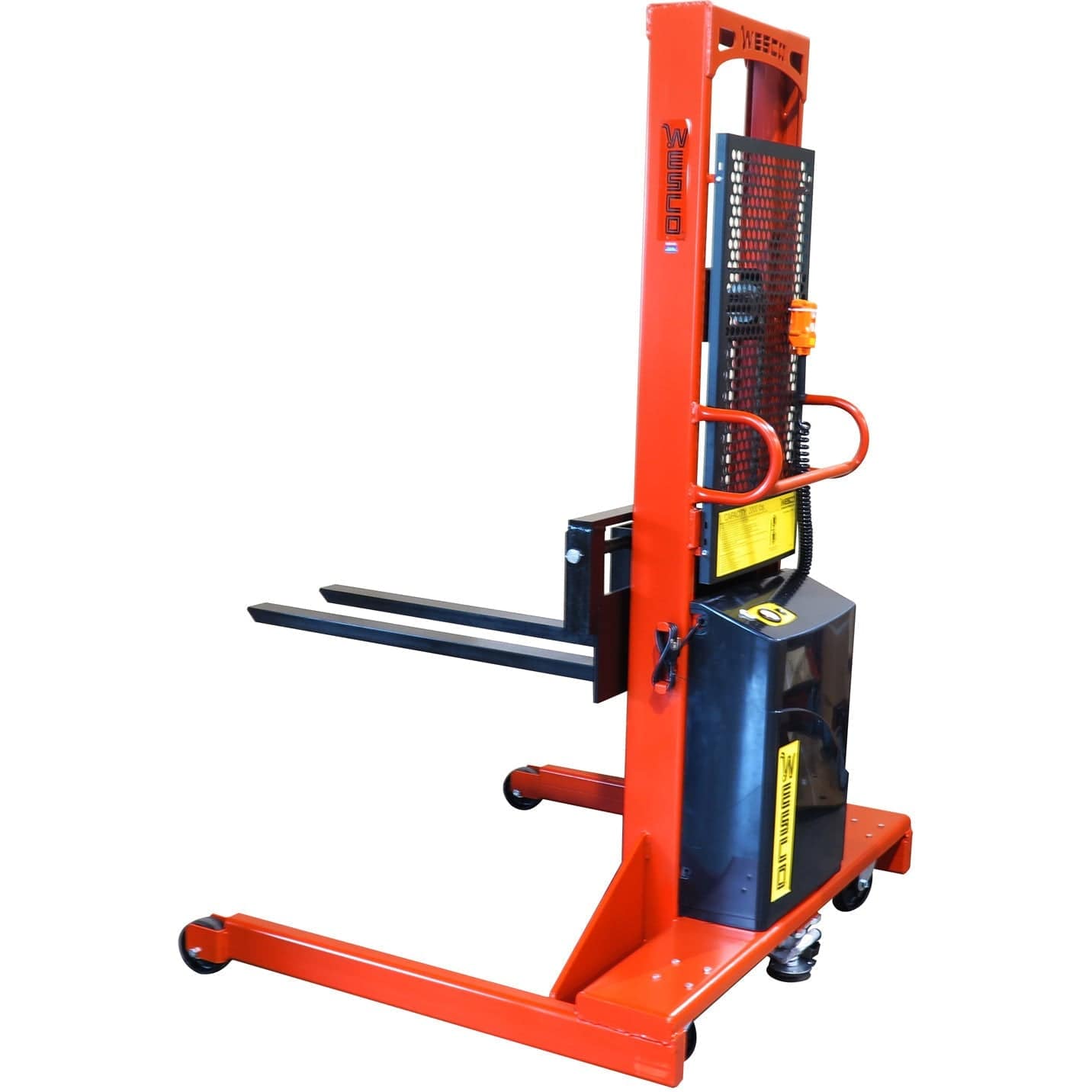 Wesco Industrial Products 2,000 lb. Hydraulic Power Lift Fork Stacker with 30" Forks and 86" Lift Height 261046