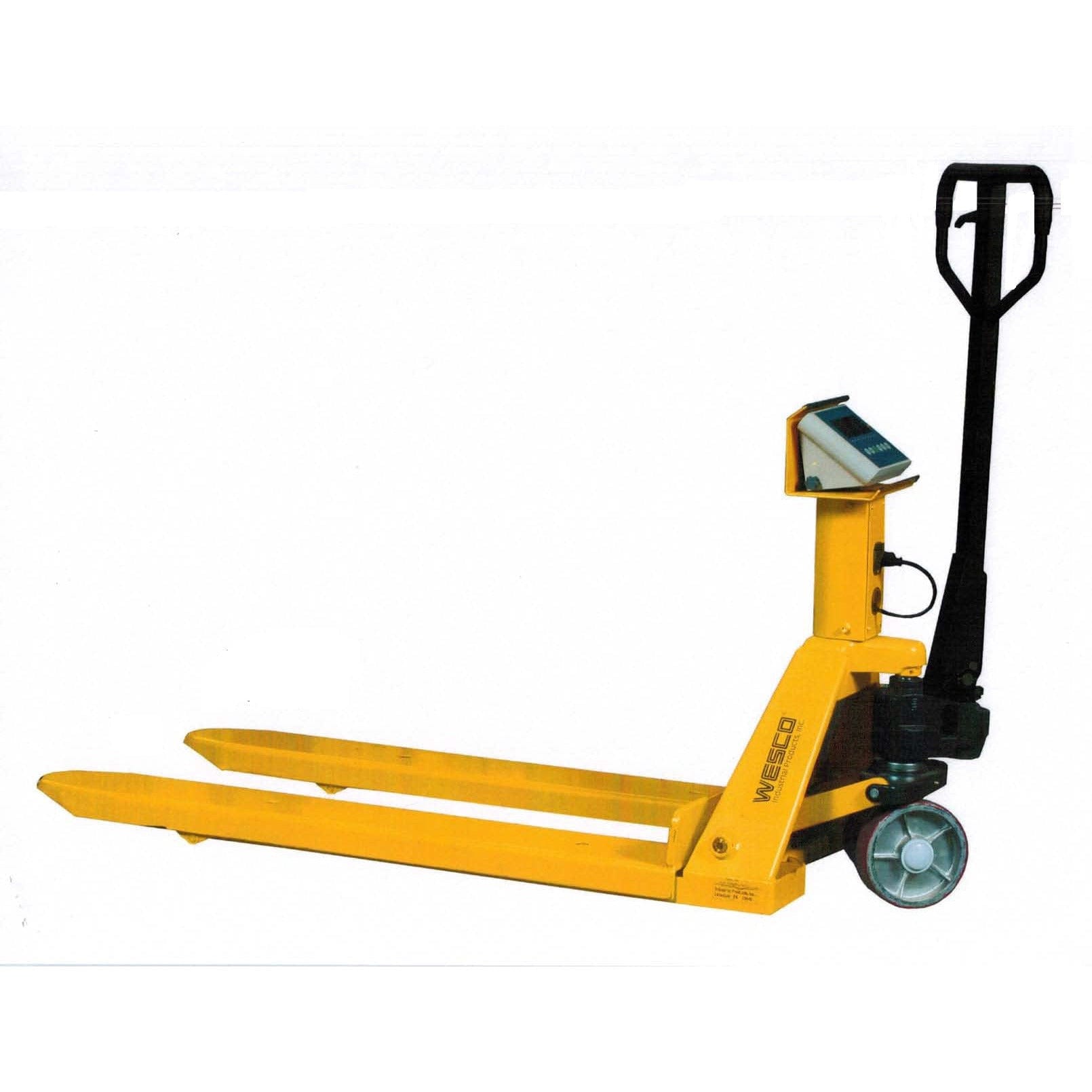 Wesco Industrial Products 272936 5,000 lb. Battery Powered Scale Pallet Truck with 27 1/2" x 47 1/2" Forks and Mettler Toledo Hawk Indicator