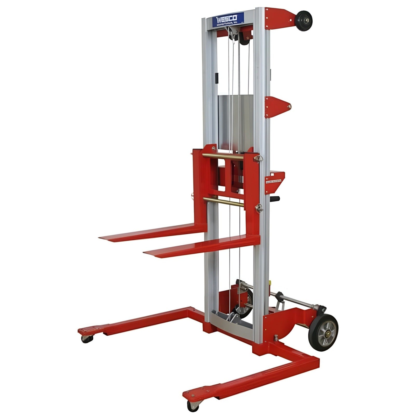 Wesco Industrial Products 350 lb. Hand Winch Lift with 22 1/2" Forks, Adjustable Straddle Base and 142" Lift Height 273512