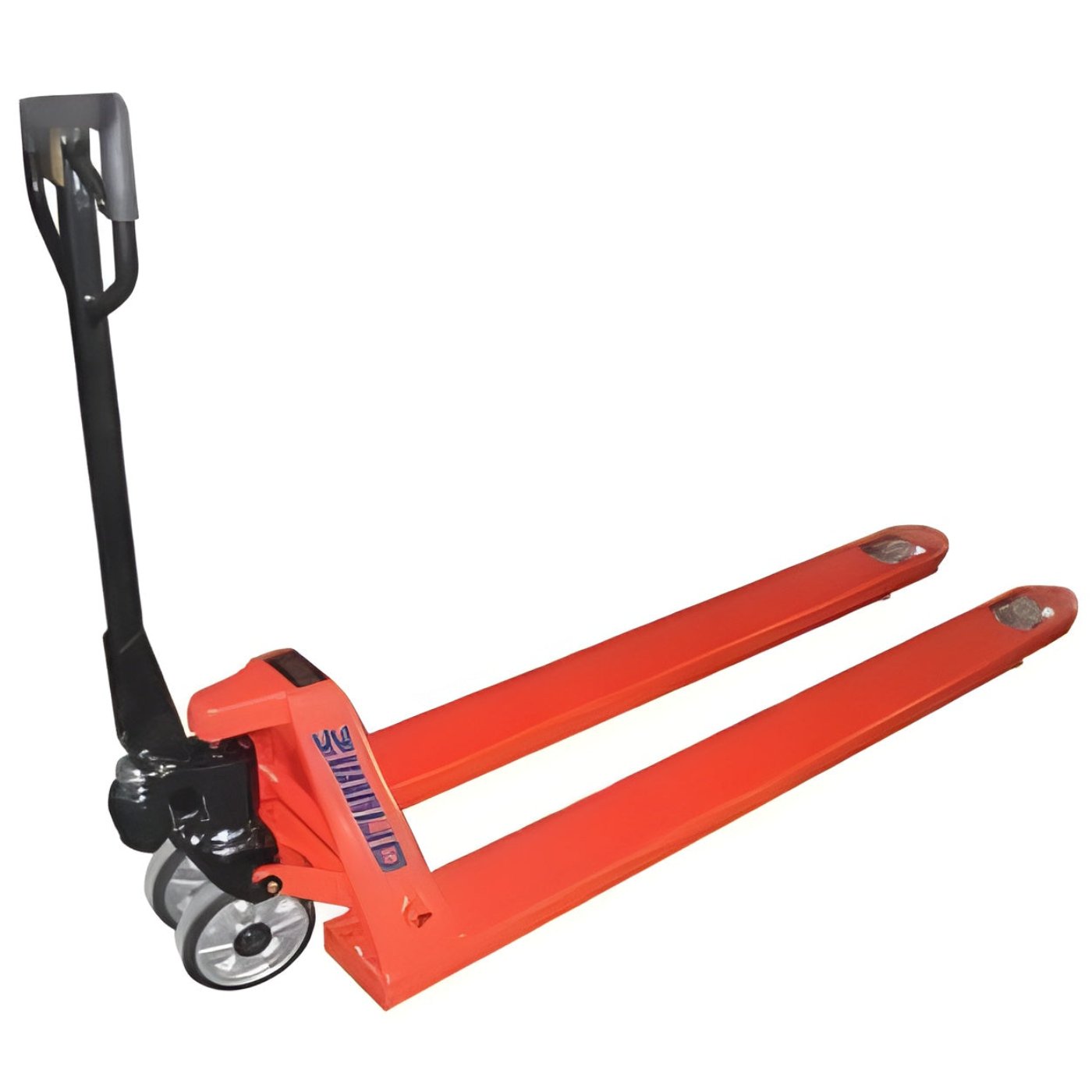 Wesco Industrial Products 273586 Long Fork Pallet Truck with 27" x 98" Forks - 3,300 lb. Capacity