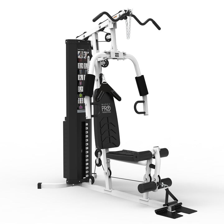 Marcy MWM-7454 Stack Multifunctional Home Gym Full Body Workout Station, White - 294640