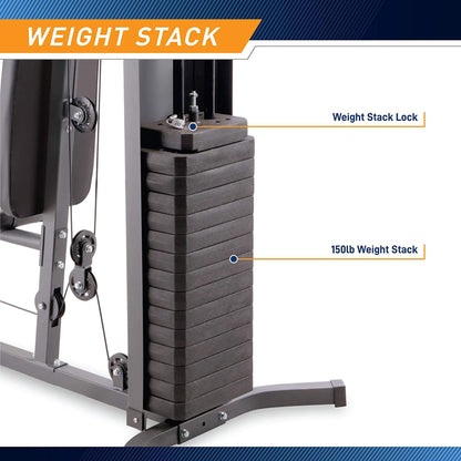 Marcy MWM-7454 Stack Home Gym Full Body Workout Station, White (Open Box) - 396332