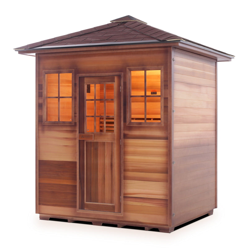 Enlighten Sauna SaunaTerra Moonlight 4-Person Outdoor Dry Traditional Sauna - T-16378