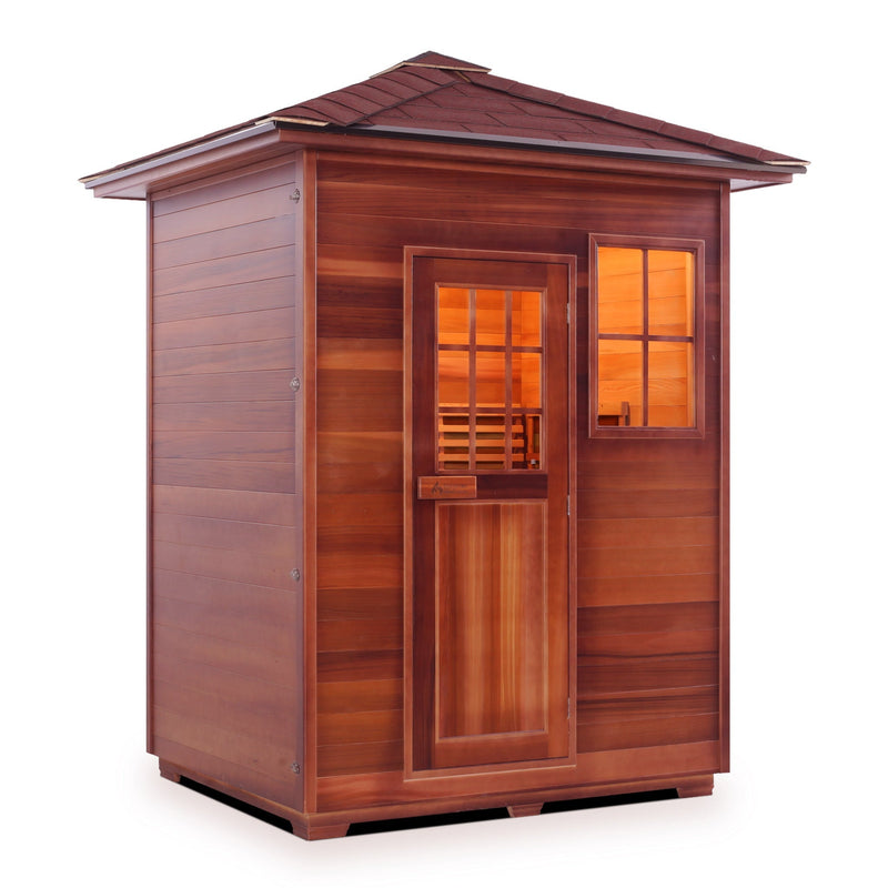 Enlighten SaunaTerra Moonlight 3-Person Outdoor Dry Traditional Sauna - T-16377